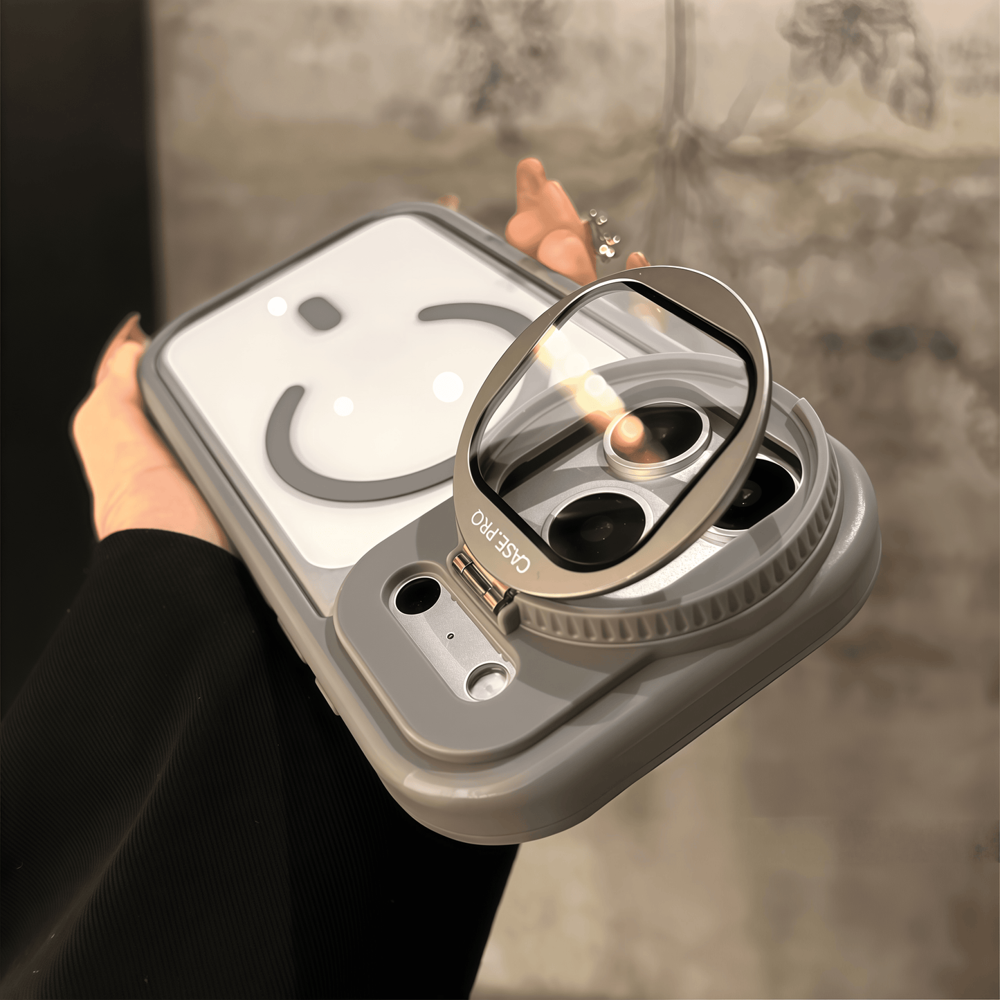 iPhone 17 ProMax Transparent Magnetic Flip Phone Case with Lens Holder