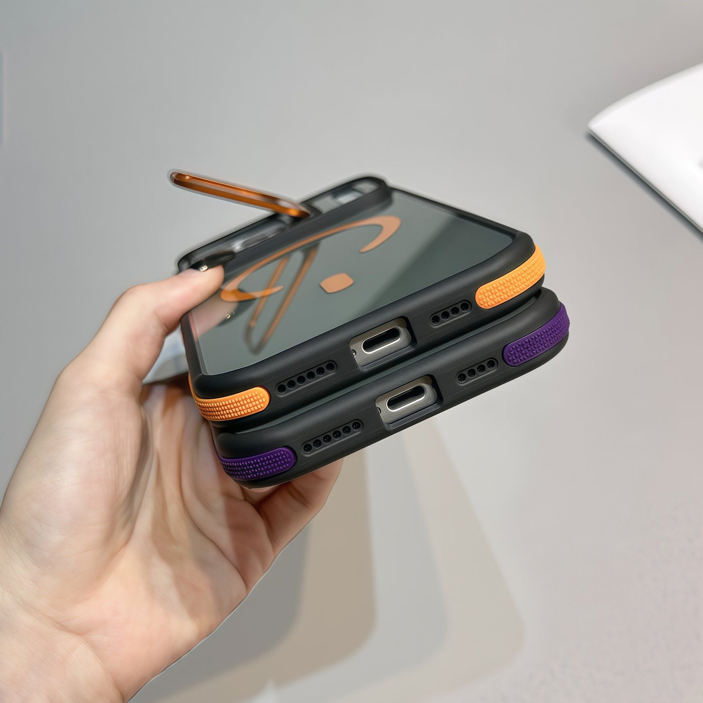 Skin-feel lens holder magnetic case for iPhone 17 ProMax