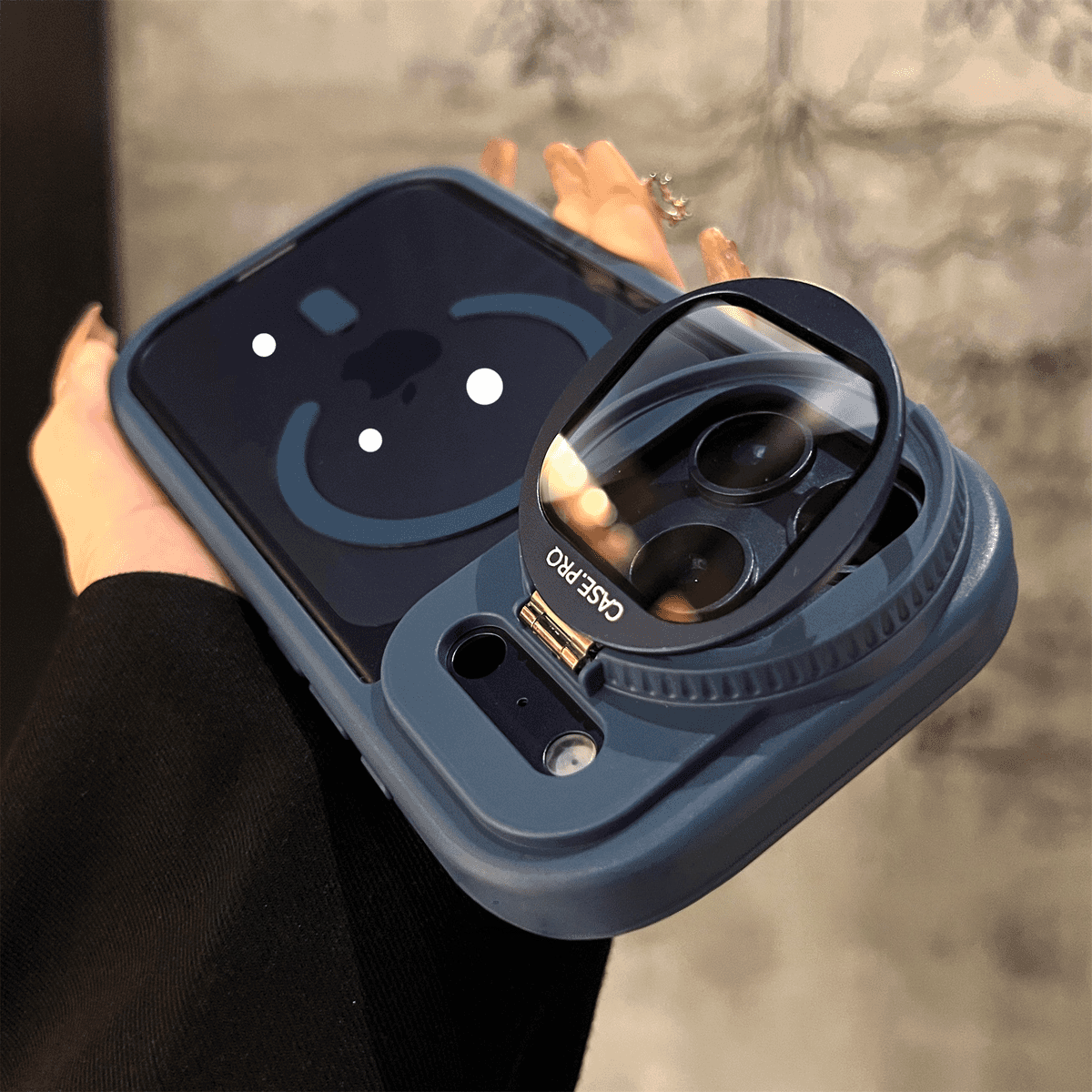 iPhone 17 ProMax Transparent Magnetic Flip Phone Case with Lens Holder