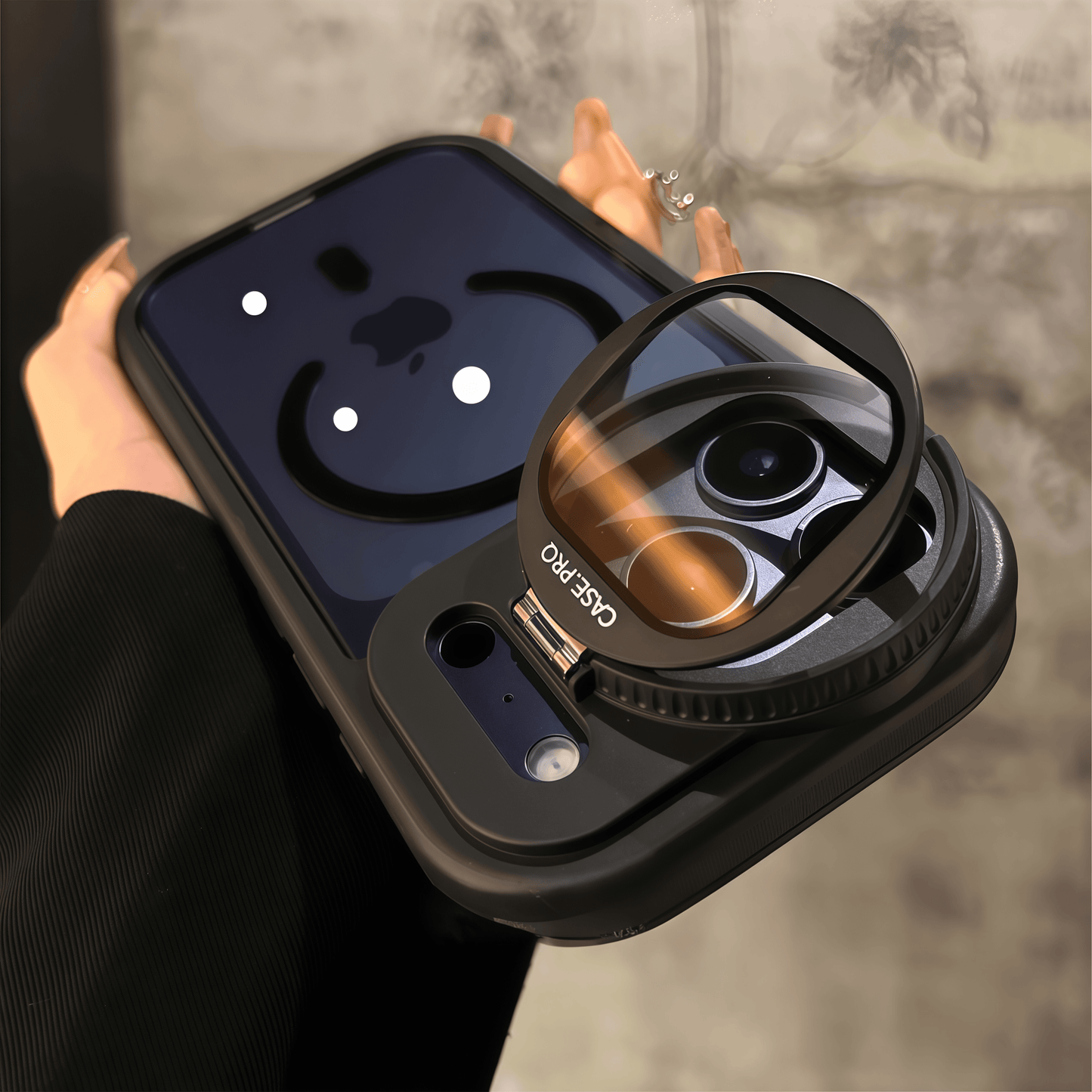 iPhone 17 ProMax Transparent Magnetic Flip Phone Case with Lens Holder