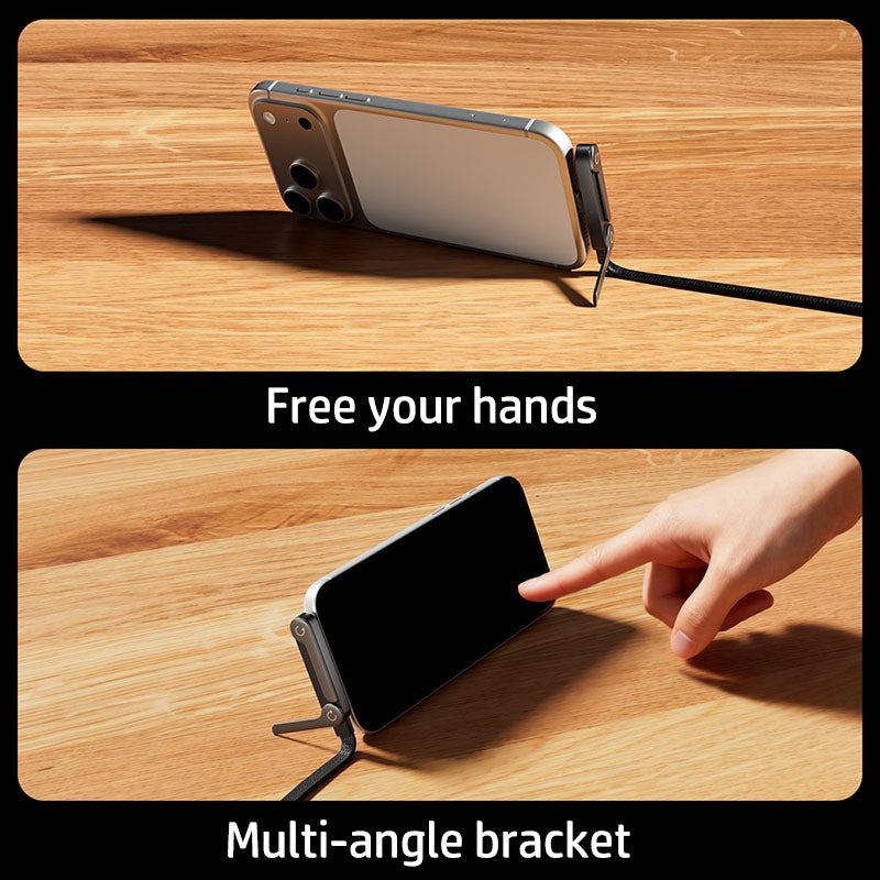ChubbyCable StandLite™ -  240W Braided Fast Charge Cable With Built-in Phone Stand