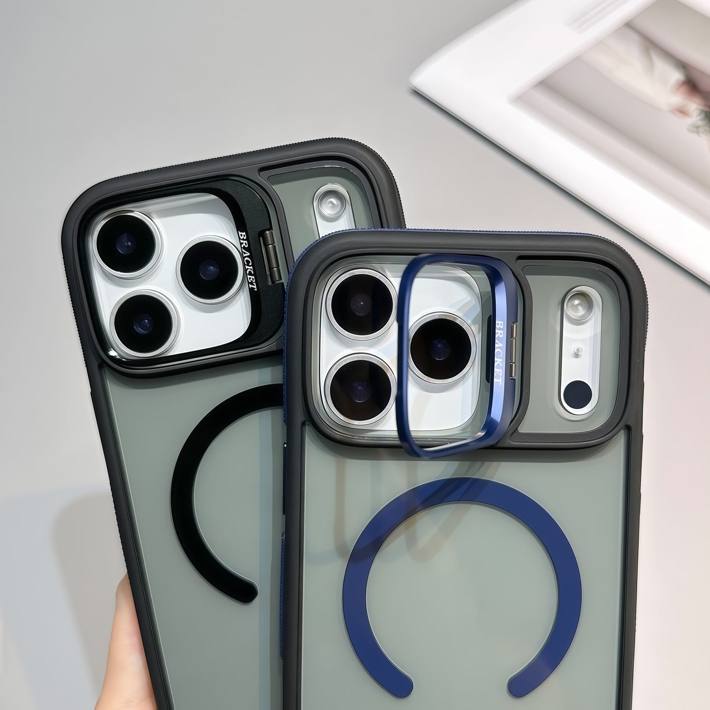 Skin-feel lens holder magnetic case for iPhone 17 ProMax