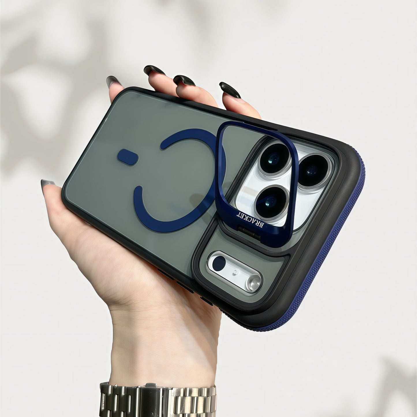 Skin-feel lens holder magnetic case for iPhone 17 ProMax
