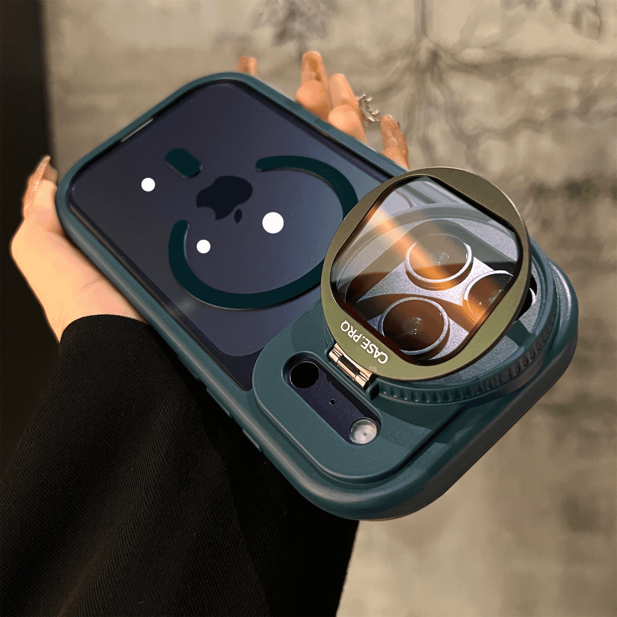 iPhone 17 ProMax Transparent Magnetic Flip Phone Case with Lens Holder